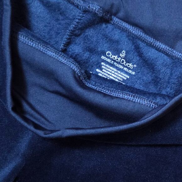 So soft CUDDL DUDS Teal Double Plush Velour Stretchy Velvet Leggings S - Picture 2 of 2